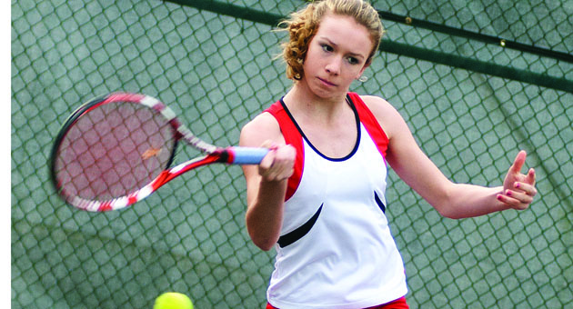 Tennis player on web