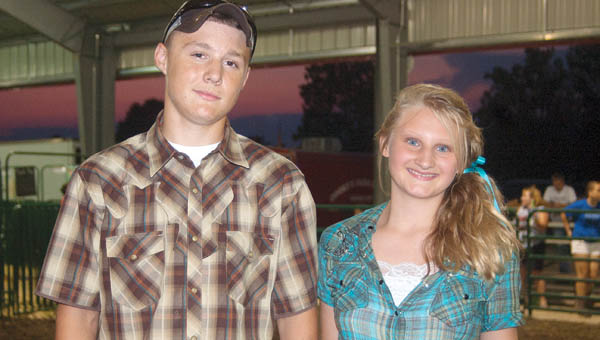 Sr Showman Alec Barker and Jr showman Madison Klaiber