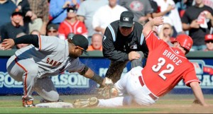 Bruce out at 3B