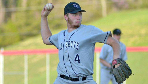 Coal Grove pitcher Jacob Pierce threw a one-hitter as the Hornets beat the Rock Hill Redmen 8-1 on Monday in an Ohio Valley Conference game. (Kent Sanborn of Southern Ohio Sports Photos.com)