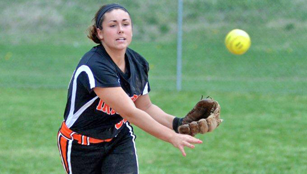 Ironton Lady Fighting Tigers' senior shortstop Rebekkah Potter received a favorable report on her injured knee. (Kent Sanborn of Southern Ohio Sports Photos.com)