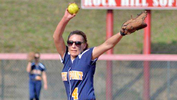 South Point Lady Pointers' pitcher Kaitlyn Brown threw a one-hitter in a 17-0 five-inning win over River Valley on Thursday. (Kent Sanborn of Southern Ohio Sports Photos.com)