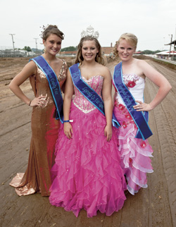 The 2013 Lawrence County Fair Queen’s Court. Pictured left to right are Ashton McMackin, second runner up, Skye Barnett, fair queen, Hannah Williams, first runner up.