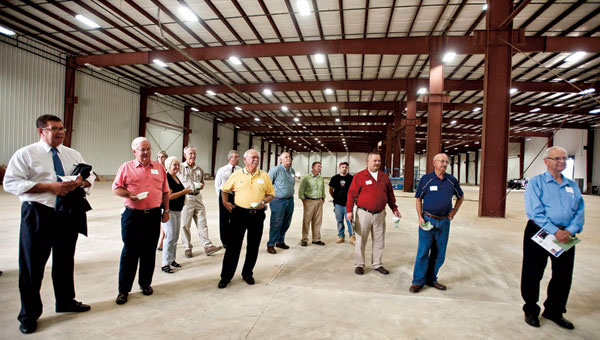 Visitors gather inside the new Orica building as part of a three-business tour at The Point industrial park Friday.Visitors gather inside the new Orica building as part of a three-business tour at The Point industrial park Friday.