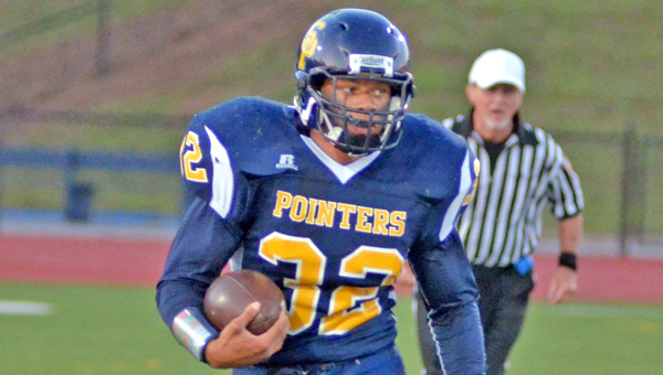 South Point Pointers’ junior running back Mason White leads the team in scoring and is one of the top receivers out of the backfield. The Pointers host Fairland Friday in a pivotal Ohio Valley Conference game. (Kent Sanborn Of Southern Ohio Sports Photos.com)