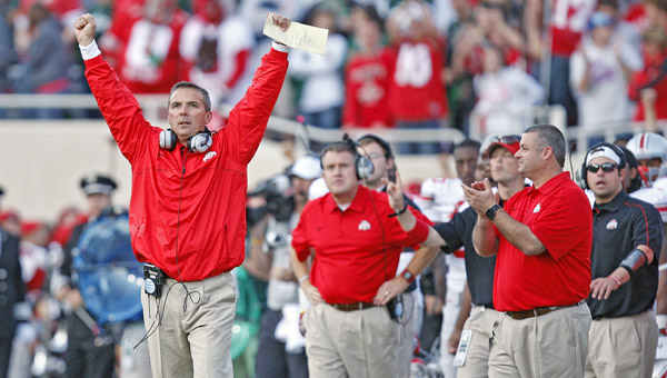 Ohio State head coach Urban Meyer knows his unbeaten Buckeyes need help to get a berth in the BCS national championship game. (MCT Direct Photos)
