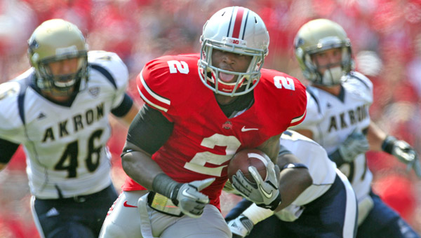 Ohio State’s injured safety Christian Bryant will be introduced Saturday as the Buckeyes honor their 18 seniors before the Indiana game. (MCT Direct Photos)