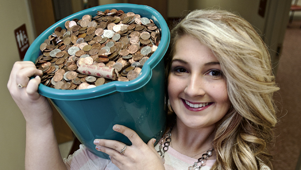 THE TRIBUNE/JESSICA ST JAMES Rock Hill High School senior Courtney Joseph has been on a mission to raise funds for the Leukemia and Lymphoma Society through a penny drive at Rock Hill schools.