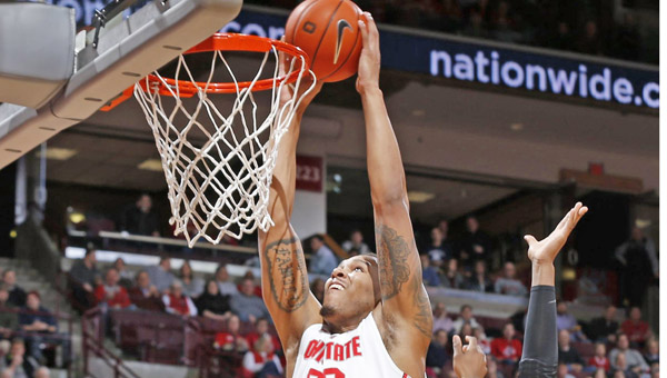 Ohio State’s Amir Williams (23) dunks in Saturday’s win against Purdue. The Buckeyes face Michigan on Tuesday in a Big Ten game. (MCT Direct Photos)