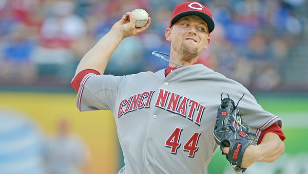 Cincinnati Reds' starting pitcher Mike Leake gave up three home runs Saturday against the Atlanta Braves in a 4-1 loss. The three home runs match a career-high for any Leake appearance. (MCT Direct Photo)