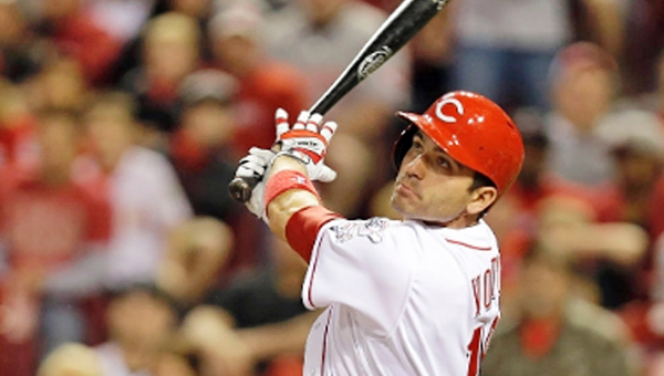 Cincinnati first baseman Joey Votto hit his third home run in four days Monday as the Reds and Pittsburgh Pirates had their game suspended after six innings tied 7-7. The game featured 10 home runs, four by the Reds. (MCT Direct Photos)