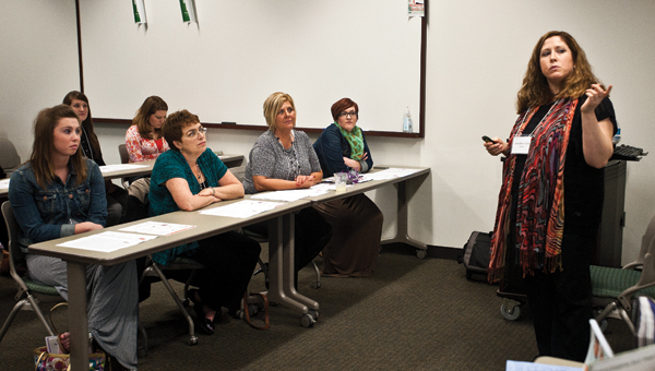 Women gather for a workshop “What’s So Essential About Essential Oils” on Friday at the annual Women’s Conference.