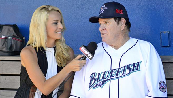 Major League Baseball all-time hits leader Pete Rose — banned for life due to gambling — managed the non-affiliated Bridgeport Bluefish minor league team Monday.