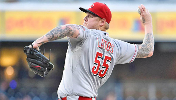 Cincinnati pitcher Mat Latos gave up just one hit but left after seven innings trailing 1-0 at San Deigo on Monday. The Padres held on to blank the Reds 1-0. (Photo Courtesy of The Cincinnati Reds)