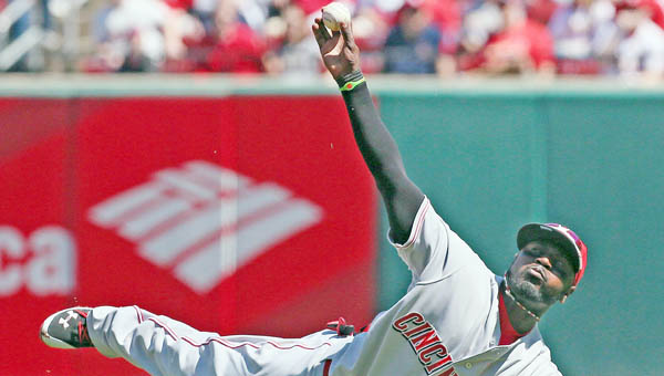 Cincinnati Reds’ second baseman Brandon Phillips will have surgery Friday to repair torn tendons in his thumb. He is expected to miss up to six weeks. (MCT Direct Photos)