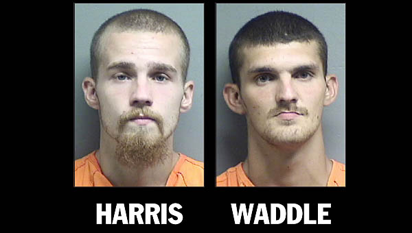 A rash of car break-ins and theft of two pistols on Thursday led to the arrest of two Coal Grove men.