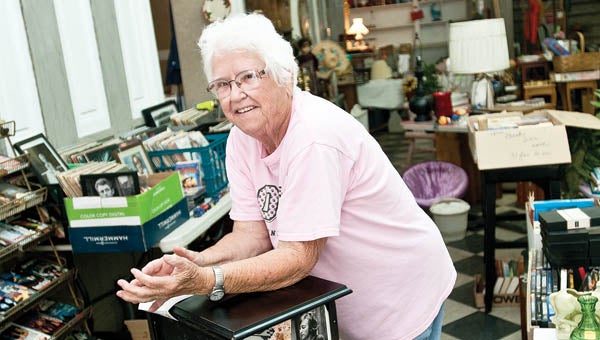Wilma Dunaway stands inside her shop, Finders Keepers, located on Third Street in downtown Ironton.