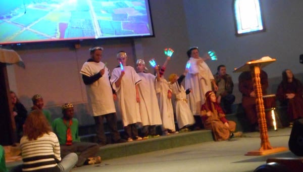 Members of the REACH ministry perform a Christmas program at Ironton First Church of the Nazarene.