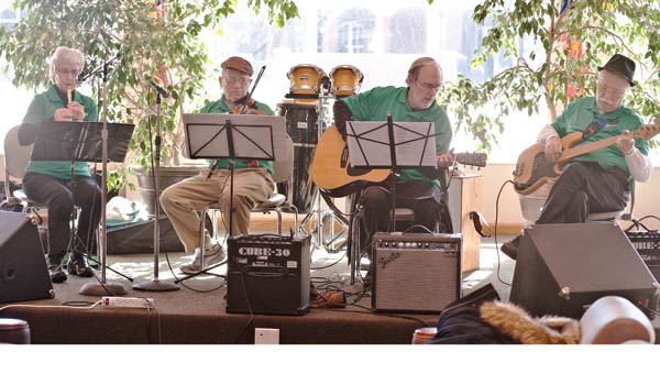 Members of Kelley’s Bridge perform in the Mains Rotunda at Ohio University Southern during the weekly Brown Bag Concert Series event on Wednesday.