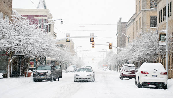 A Level 2 snow emergency kept many residents at home during the business day in downtown Ironton on Thursday.