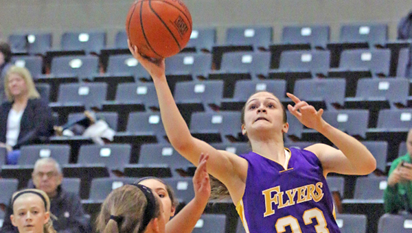 St. Joseph Female Flyers’ senior guard Hannah Miller (23) scored 13 points and was named the Ohio team’s Most Valuable Player in Friday annual Ohio-West Virginia All-Star Game. (Courtesy of Tim Gearhart of Tim’s News & Novelties of Ironton)
