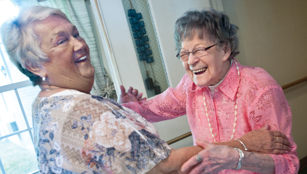 Norma Remy Frische Clement with her daughter-in-law Judy Frische at her 100th birthday celebration party Thursday. Norma, born on May 28, 1915, is a long-time Ironton resident.