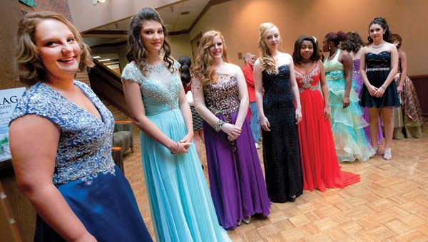Contestants for the 2015 Memorial Day Pageant lined up before the start of the event Saturday at Ohio University Southern.