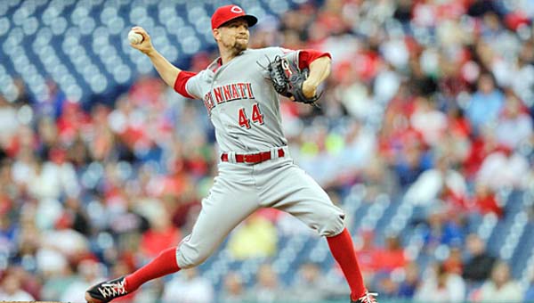Cincinnati starting pitcher Mike Leake pitched 6.2 hitless innings and eight-plus scoreless innings on Tuesday, but the Reds blew a 4-0 lead and lost 5-4 to Philadelphia in 11 innings. (Courtesy of The Cincinnati Reds.com)