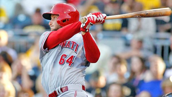 Cincinnati rookie pitcher Josh Smith singles in his first major league at-bat, one of 14 hits by the Reds. Despite the offensive output, the Reds lost 7-6 to the Pittsburgh Pirates on Tuesday. (Courtesy of The Cincinnati Reds.com)