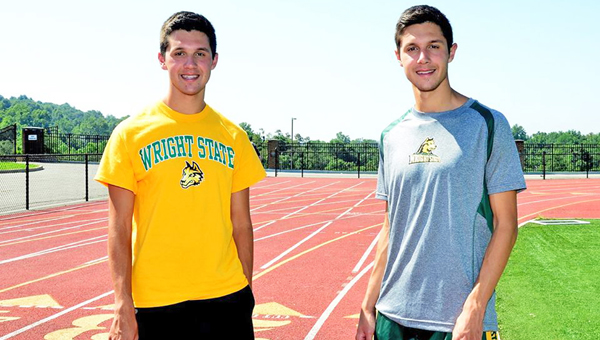 South Point senior distance runners and twin brothers Tanner (left) and Tyler Mathes have signed to run cross country and track at Wright State University. (Kent Sanborn of Southern Ohio Sports Photos)