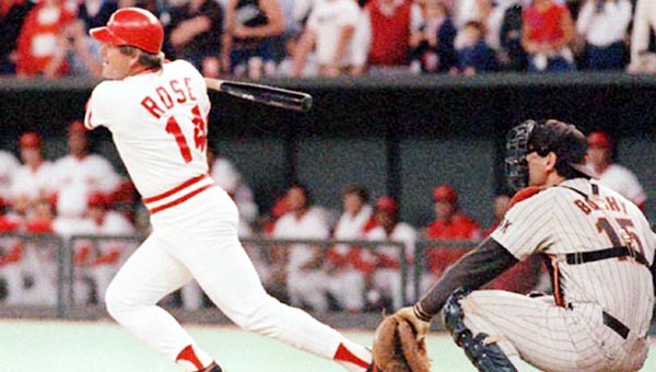 Cincinnati Reds’ great Pete Rose had 4,256 hits, the most in the history of baseball. His hit total is among the records considered unbreakable. (Courtesy of The Cincinnati Reds.com)