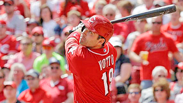 Cincinnati Reds’ first baseman is the team’s hottest hitter heading into the weekend series at Colorado. Votto reached base nine times during Wednesday’s doubleheader against Chicago to make him the first Reds player to accomplish the feat since Pete Rose did it July 2, 1976. (Courtesy of The Cincinnati Reds.com)