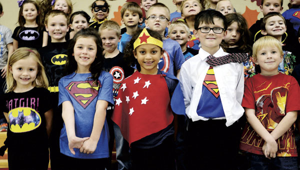 Students at Chesapeake Elementary wore superhero-themed clothing on Tuesday as part of Red Ribbon Week, a campaign to educate children on the dangers of substance abuse.