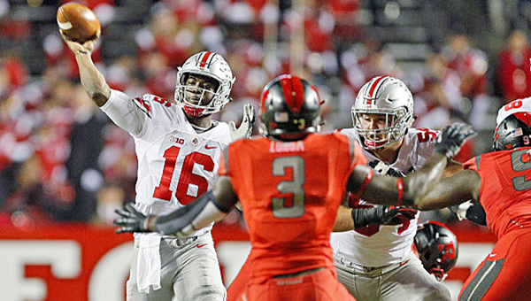 Ohio State Buckeyes’ coach Urban Meyer admitted Tuesday that quarterback J.T. Barrett (16) gives the team the best chance at winning. (Photo Courtesy of Ohio State University.com)