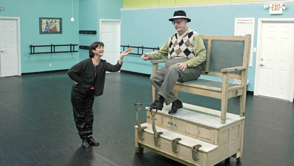 Maria Whaley and Steve Towler practice their tap dance routine for the Dancing with our Stars fundraiser put on by the Highlands Museum and Discovery Center.