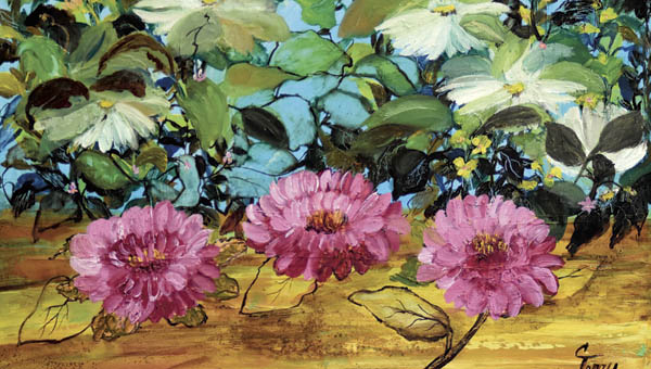 An oil painting by Carol Terry currently on display at the Ironton Briggs Library as part of a display featuring the artist.