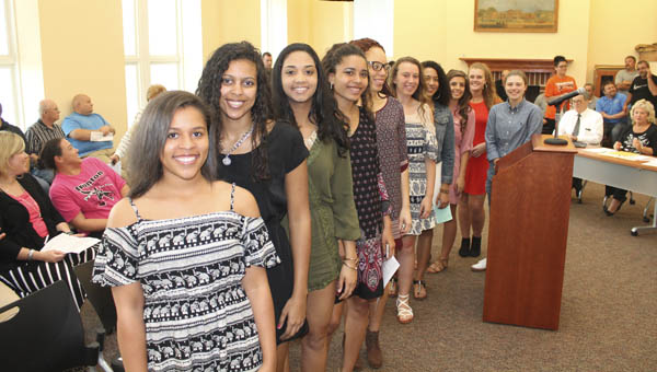 Ironton High School Lady Fighting Tigers basketball team. The team was honored Tuesday night at the Ironton Board of Education meeting.