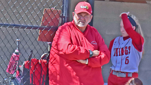 Symmes Valley Lady Vikings' head softball coach Jeff "Odie" Estep recorded his 400th career win on Saturday. (Kent Sanborn of Southern Ohio Sports Photos.com)