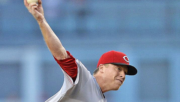 Cincinnati Reds’ rookie Daniel Wright pitches against the Los Angeles Dodgers on Tuesday in his major league debut. The Reds suffered their ninth straight loss as the Dodgers won 8-2. (Photo Courtesy of The Cincinnati Reds.com/ Kevork Djansezian/Getty Images)