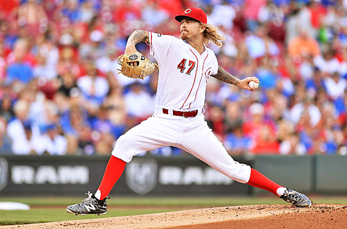 Cincinnati Reds’ John Lamb allowed six hits and two runs over six innings that included seven strikeouts and a walk against the Chicago Cubs on Tuesday. Lamb and the bullpen pitched well for 14 innings before the Cubs scored five runs to win 7-2. (Courtesy of the Cincinnati Reds.com/Jamie Sabau - Getty Images)