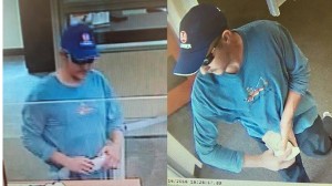 Courtesy of Ironton Police Department These photos show a man police said allegedly robbed the PNC Bank for an undetermined amount of cash on Tuesday afternoon.