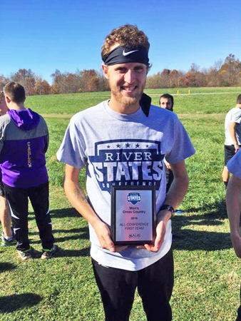 Ironton’s Dustin Moritz was seventh in the River States Conference cross country meet and help the University of Rio Grande not only win the league meet but earn a berth in the NAIA national cross country meet. (Photo Submitted)