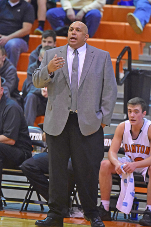 Ironton Fighting Tigers' boys' head basketball coach Mark LaFon was presented with a plaque for hi 200th career win. (Kent Sanborn of Southern Ohio Sports Photos.com)