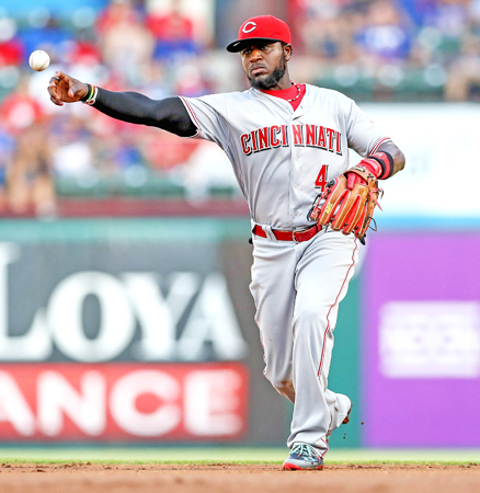 The Cincinnati Reds traded second baseman Brandon Phillips (4) to the Atlanta Braves on Sunday for two minor league pitchers. (Steve Nurenberg/Fort Worth Star-Telegram/TNS)