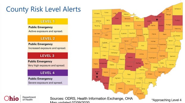 Updated COVID19 risk map released for Ohio The Tribune The Tribune